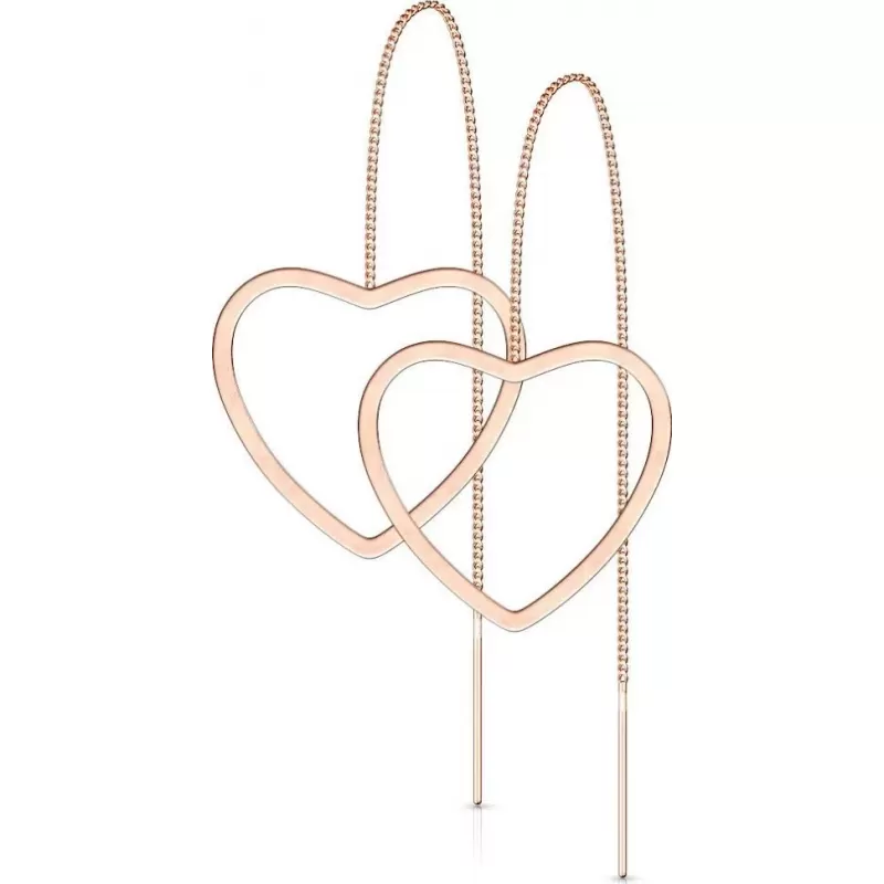 Серьги-протяжки женские из стали TATIC SE3647 с сердцем