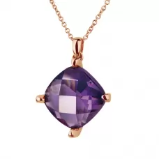 Кулон Everiot AAB-478PSS-RD из стали с искусственным аметистом