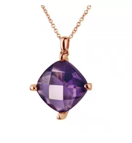 Кулон Everiot AAB-478PSS-RD из стали с искусственным аметистом