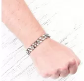 Мужской браслет-цепь из стали Everiot SB-MJ-3041, панцирное плетение, с орнаментом