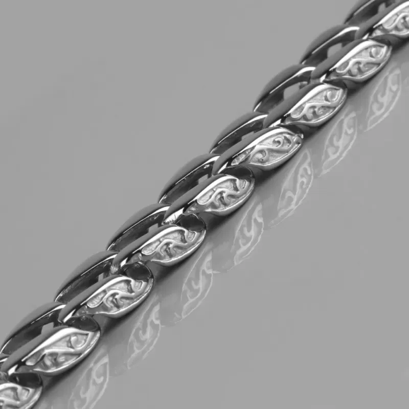 Мужской браслет-цепь из стали Everiot SB-MJ-3041, панцирное плетение, с орнаментом