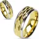 Кольцо из стали Spikes R-H0909 с золотым рельефной поверхностью