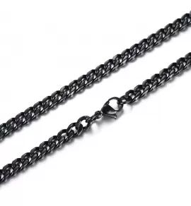Панцирная цепочка Everiot SN-XP-189-BK из нержавеющей стали с черным покрытием