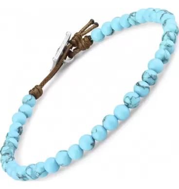 Тонкий браслет Everiot Select LNS-0235 из бирюзы