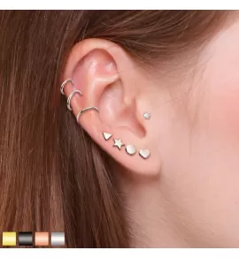 Набор из 8 серег из стали PiercedFish VEM06 (штанги и кольца) для пирсинга септума, трагуса и хеликса, брови, губ