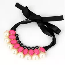 Ожерелье AS-C10030 с малиновыми вставками