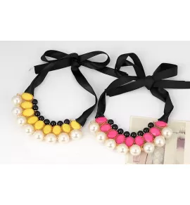 Ожерелье AS-C10030 с малиновыми вставками