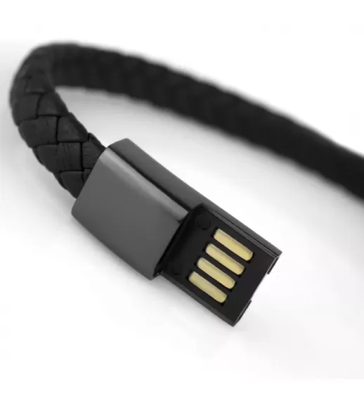 Мужской браслет-кабель USB type-C Everiot CB-MJ-0001-typeC из кожи