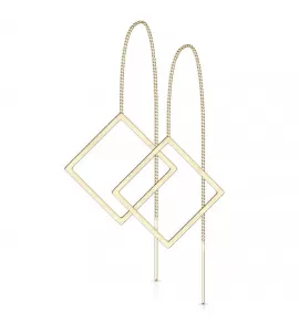 Серьги-протяжки женские из стали TATIC SE3649 в форме ромбов