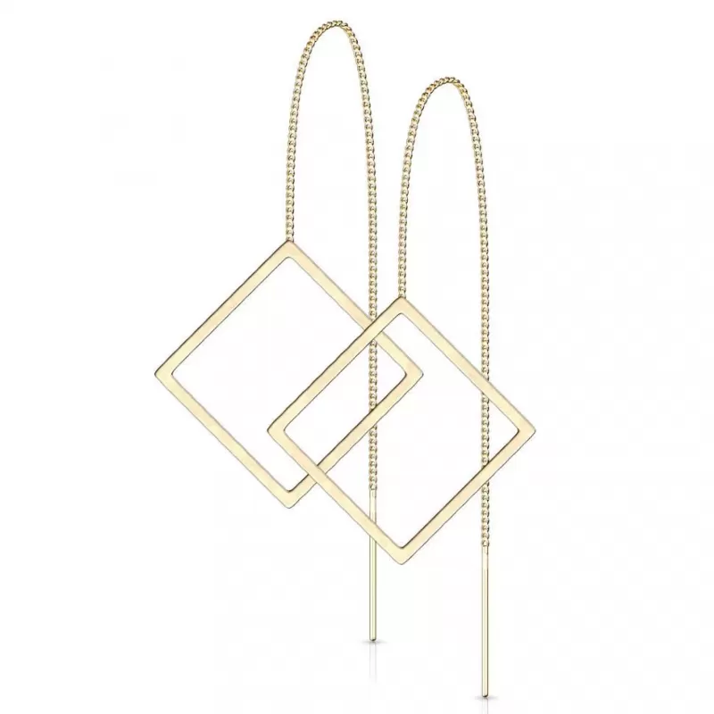 Серьги-протяжки женские из стали TATIC SE3649 в форме ромбов