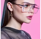 Серьги-протяжки женские из стали TATIC SE3649 в форме ромбов