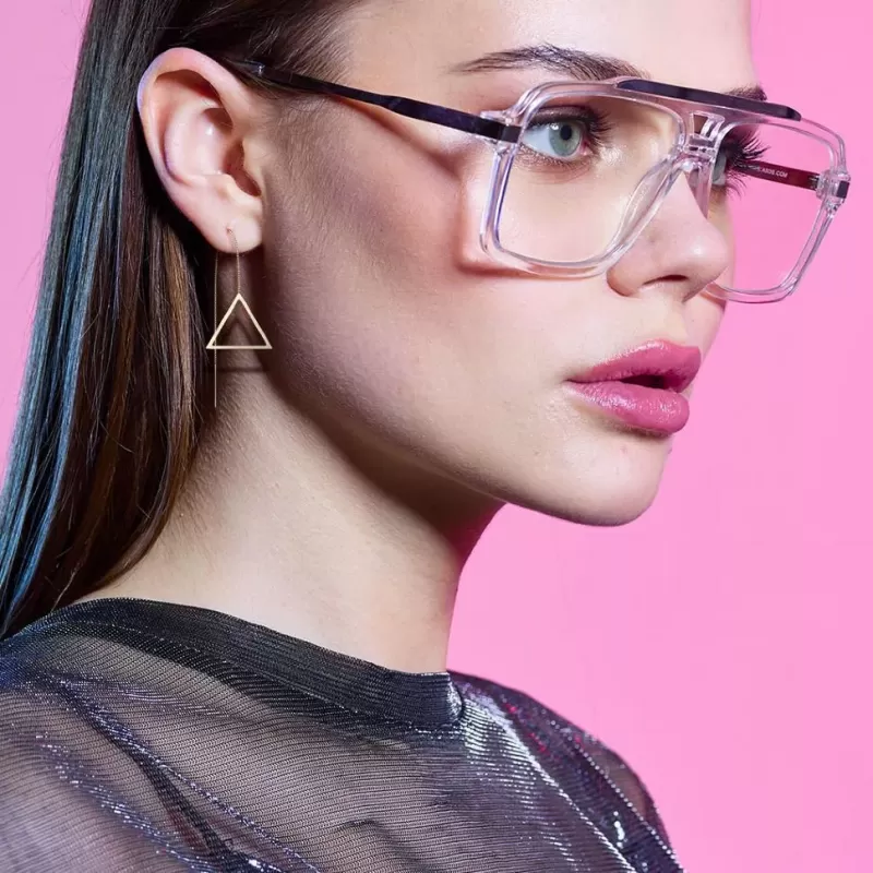 Серьги-протяжки женские из стали TATIC SE3649 в форме ромбов