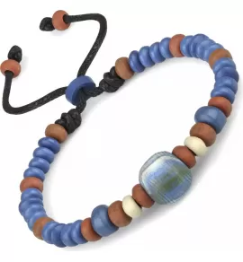 Браслет с бусинами из кости Everiot VD-MJ-1816 красно-синий