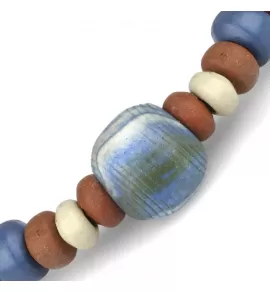 Браслет с бусинами из кости Everiot VD-MJ-1816 красно-синий