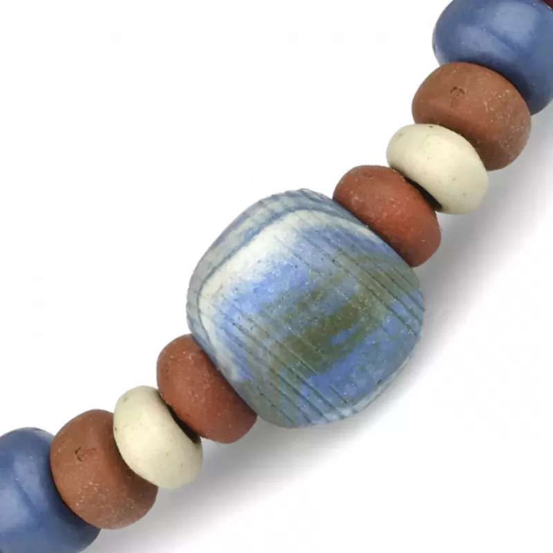 Браслет с бусинами из кости Everiot VD-MJ-1816 красно-синий