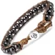 Плетеный браслет Everiot Select из вощеного шнура и агата LNS-3115 со знаком "Ом"