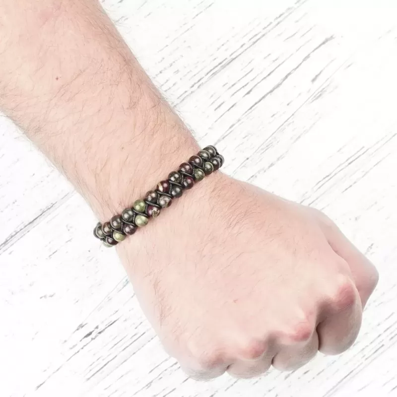 Браслет Шамбала Everiot Select LNS-2249 из яшмы с подковой