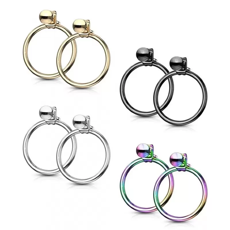 Женские стальные серьги с подвесками-кольцами TATIC SE3559