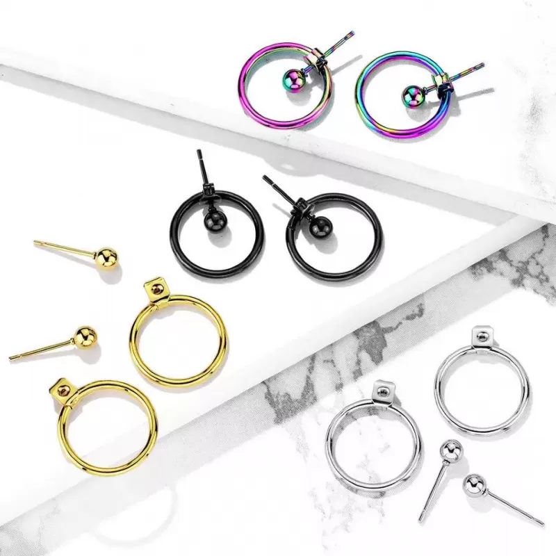 Женские стальные серьги с подвесками-кольцами TATIC SE3559