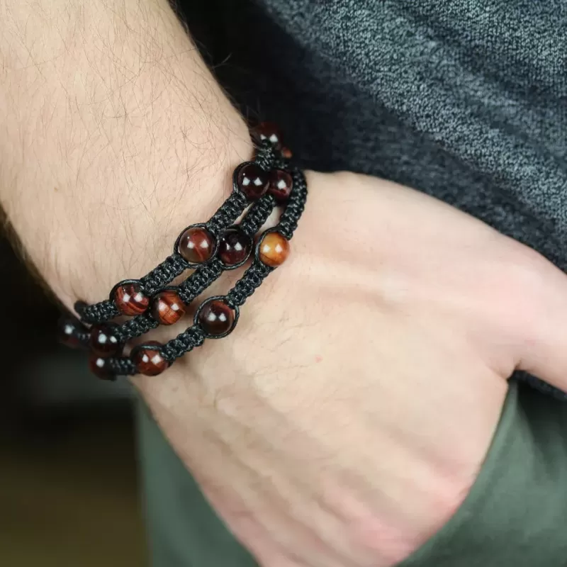 Браслет-спираль Everiot Select LNS-0109 из камня бычий глаз