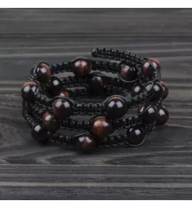 Браслет-спираль Everiot Select LNS-0109 из камня бычий глаз