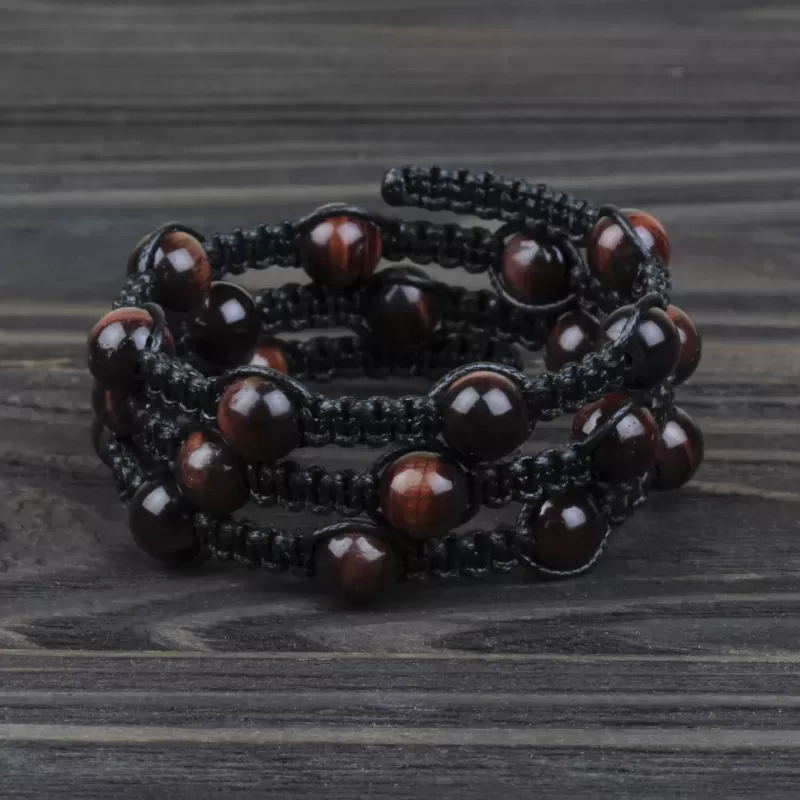 Браслет-спираль Everiot Select LNS-0109 из камня бычий глаз