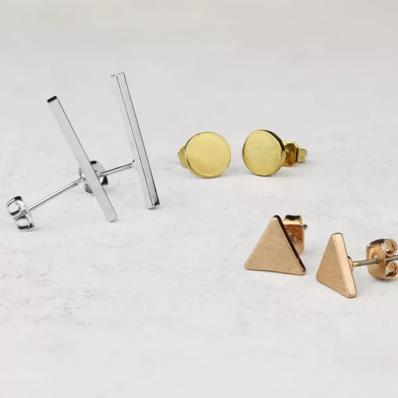 Женские серьги-гвоздики в форме палочек TATIC EA-008 с позолоченным или родиевым покрытием