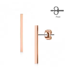 Женские серьги-гвоздики в форме палочек TATIC EA-008 с позолоченным или родиевым покрытием