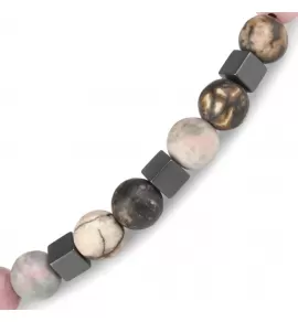 Браслет Everiot Select LNS-2277 Шамбала из гематита и родонита