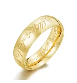 Кольцо Всевластия TATIC RSS-2764 из стали, с покрытием цвета желтое золото и надписью