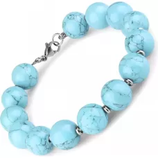 Женский браслет Everiot Select LNS-0236 из бусин натуральной бирюзы