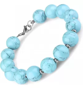 Женский браслет Everiot Select LNS-0236 из бусин натуральной бирюзы