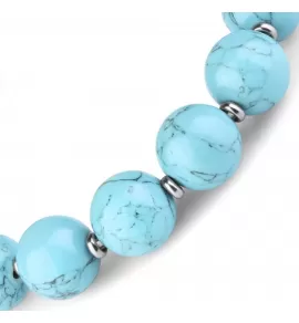 Женский браслет Everiot Select LNS-0236 из бусин натуральной бирюзы