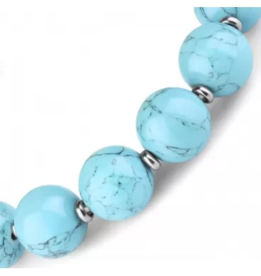 Женский браслет Everiot Select LNS-0236 из бусин натуральной бирюзы