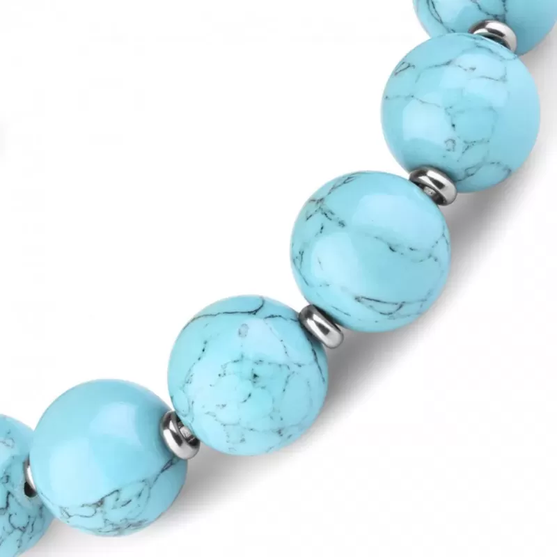 Женский браслет Everiot Select LNS-0236 из бусин натуральной бирюзы