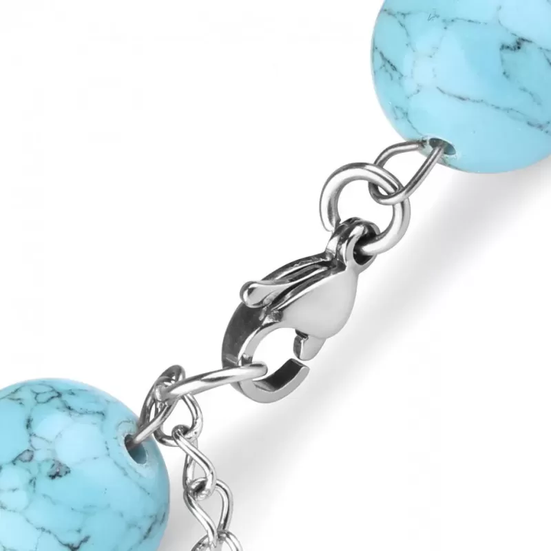 Женский браслет Everiot Select LNS-0236 из бусин натуральной бирюзы