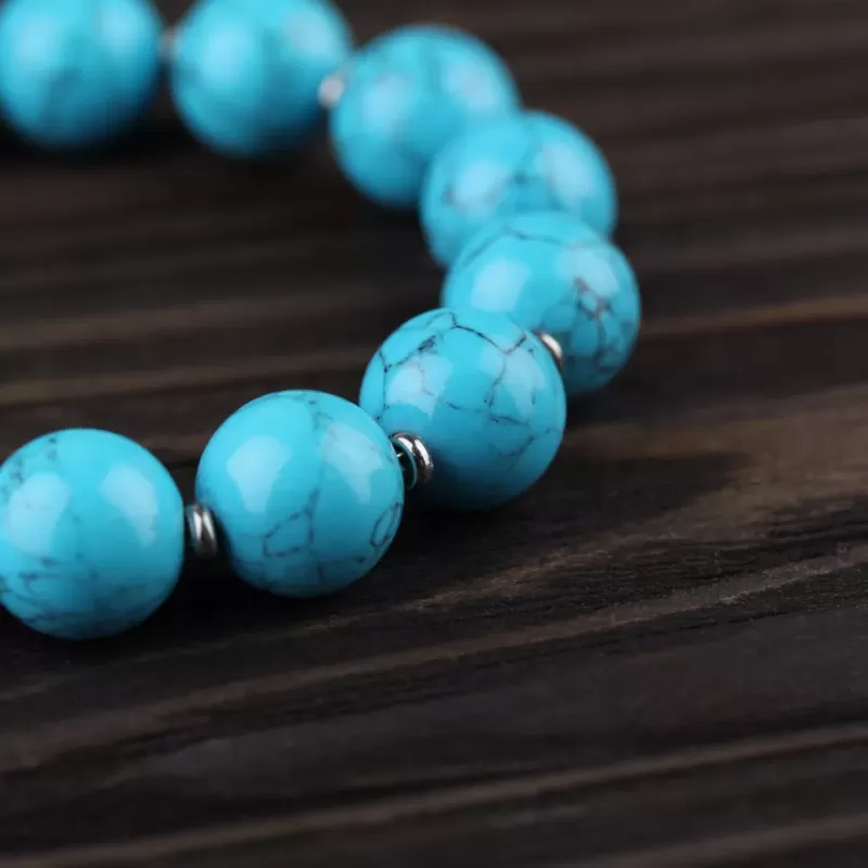 Женский браслет Everiot Select LNS-0236 из бусин натуральной бирюзы