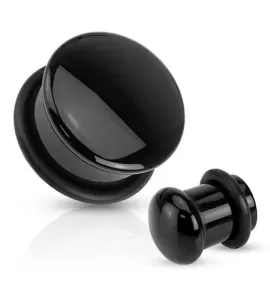 Плаг в ухо PiercedFish PST4-35 из черного агата