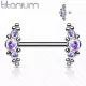 Титановая штанга для пирсинга сосков Pirslab TIK09-AB с фианитами