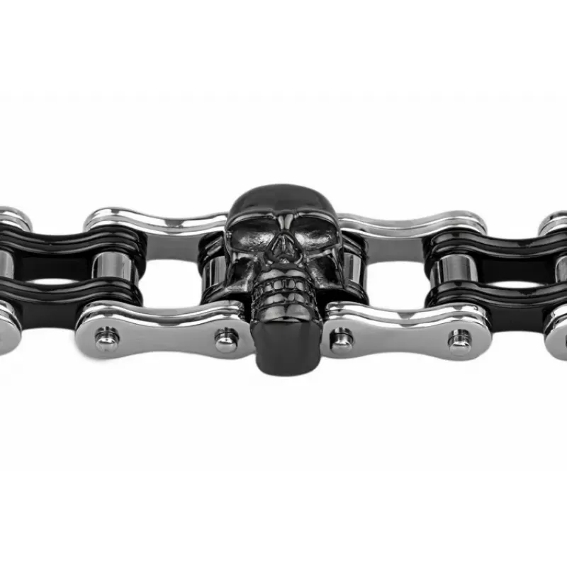 Мужской браслет-цепь из стали Everiot SB-MJ-07 с черепами