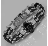 Мужской браслет-цепь из стали Everiot SB-MJ-07 с черепами