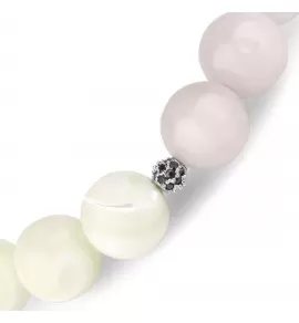 Женский браслет из розового кварца и перламутра на резинке Everiot Select LNS-2122