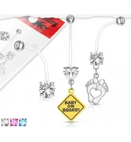 Набор серег для пирсинга пупка PiercedFish VN055 для беременных