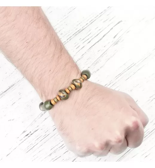 Браслет из бусин Everiot VD-MJ-1807 желто-зеленый