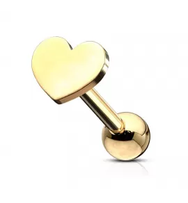 Микроштанга (серьга) 1,2 мм из стали для пирсинга хряща уха, хеликса PiercedFish JA04 в форме сердца