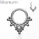 Кольцо кликер из титана с фианитами Pirslab RHT58 серьга для пирсинга септума, трагуса и хеликса, брови, губ (диаметр от 8 мм до 10 мм)