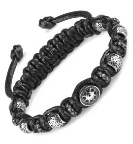 Мужской браслет Шамбала с якорем Everiot Select LNS-2252 из стальных бусин