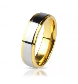 Кольцо из титана Lonti TI-040R (TI-041R) с золотистым покрытием
