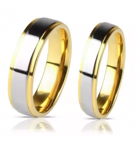 Кольцо из титана Lonti TI-040R (TI-041R) с золотистым покрытием