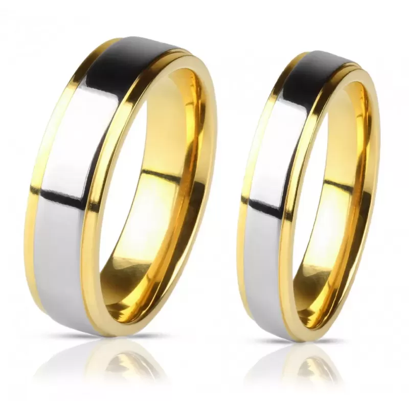 Кольцо из титана Lonti TI-040R (TI-041R) с золотистым покрытием